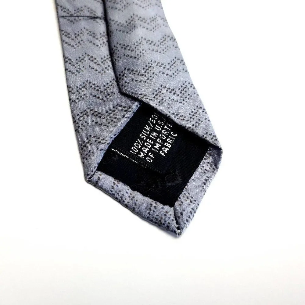 DKNY Gray Abstract‎ Print Wide Silk Tie
